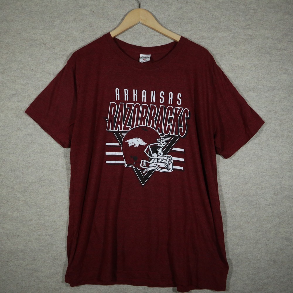 Charlie Hustle Arkansas Razorbacks T-Shirt Mens XL Burgundy Vintage Style USA